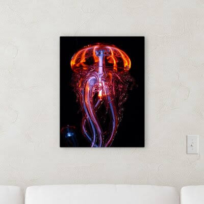 &Jellyfish& Graphic Art Print on Canvas World Menagerie Size: 32x22 H x 24x22 W x 2x22 D HEX9_Z4EZH95